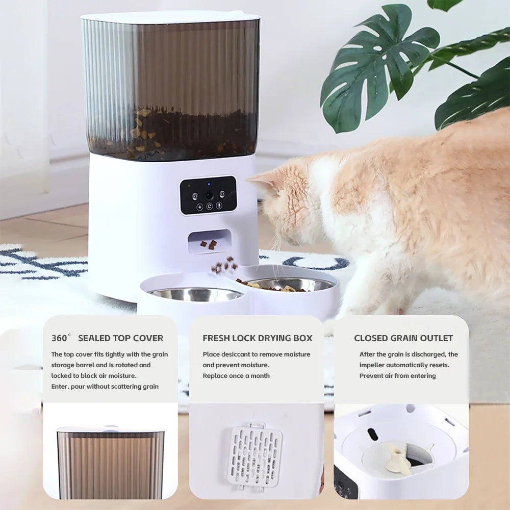 Smart Cat Feeder 5L with Camera & WiFi